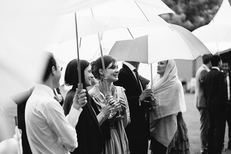 Rainy wedding photo