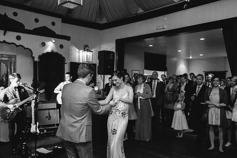 Vintage wedding photo dancing