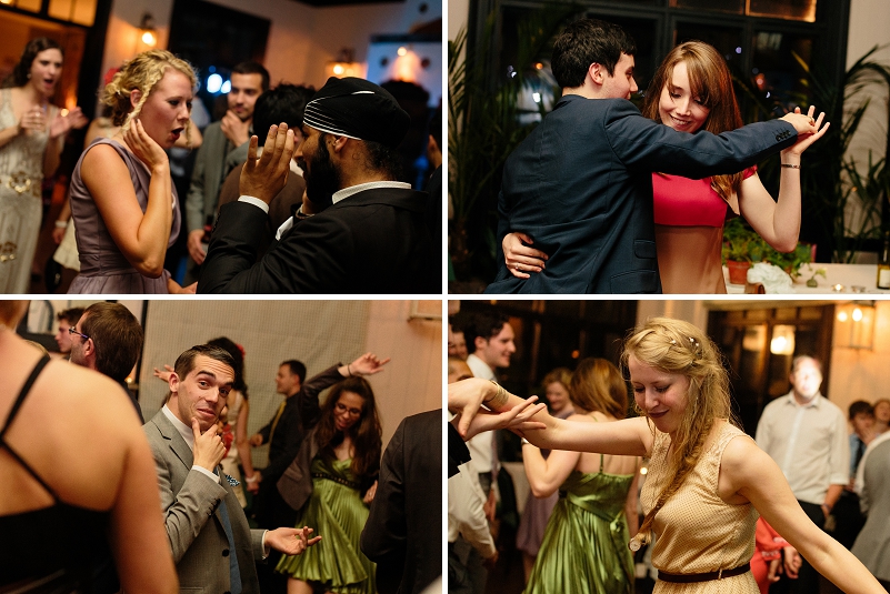 wedding guests dancing