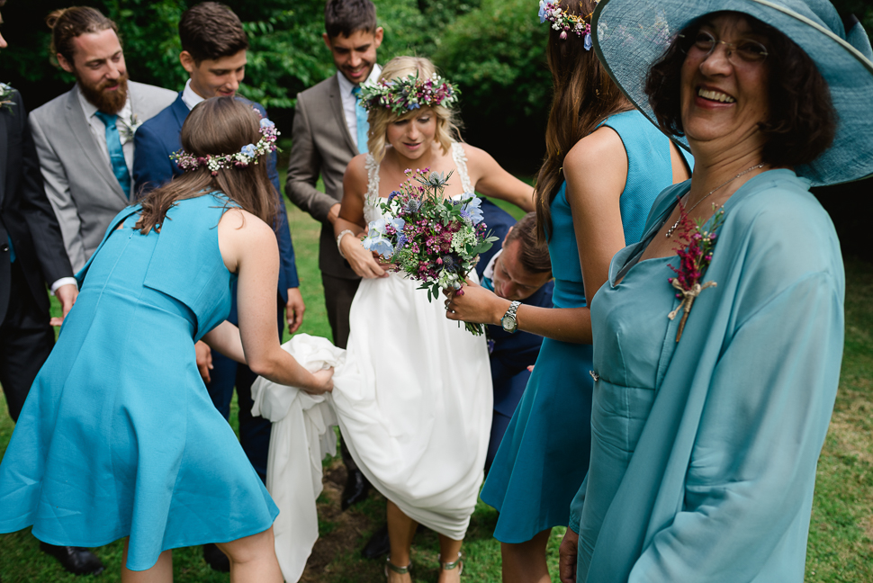 Bride, Floral Crown, Group Photo