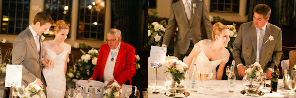 Bride looks up at her father