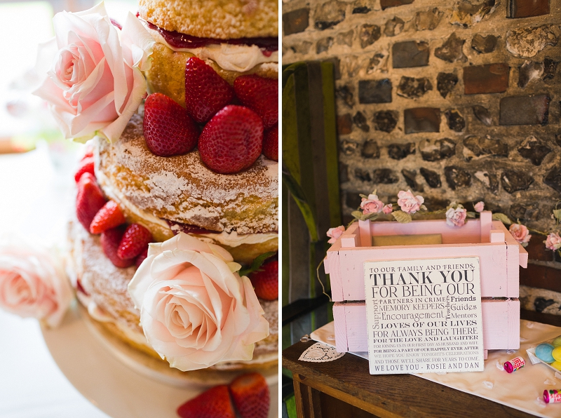 strawberries and cream wedding cake