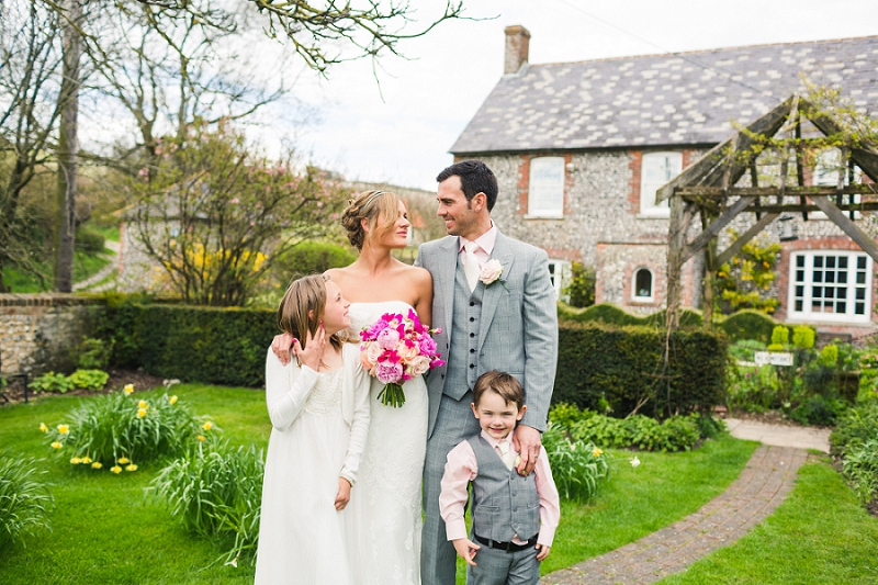 upwaltham barns  group wedding photo