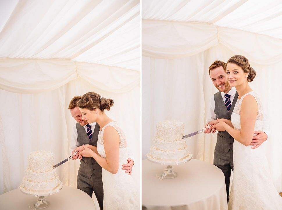 cutting the cake