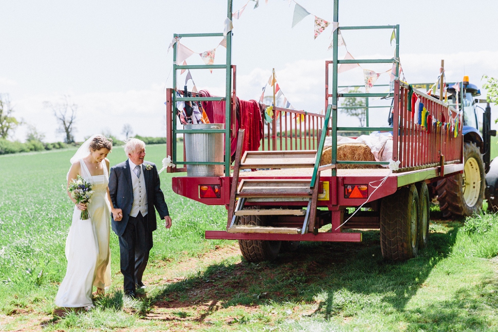 bride arriving tractor