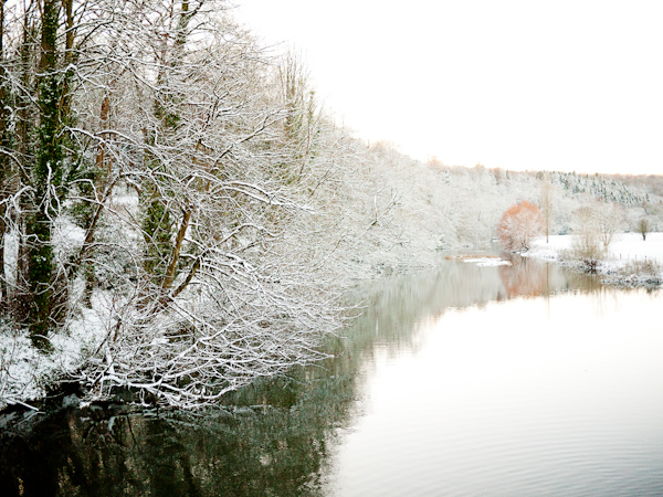 The River Stour, Blandford in the Snow